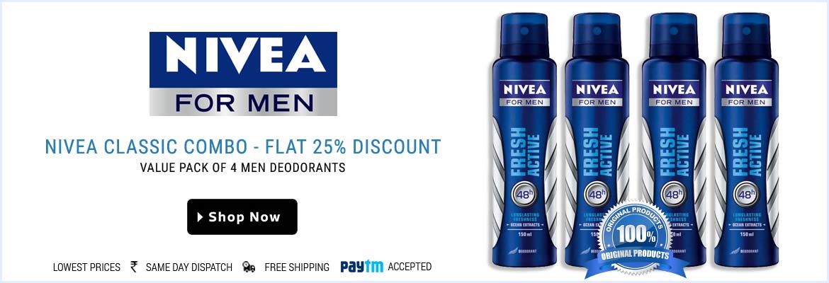 Nivea classic combo pack of 4 Flat 25% discount