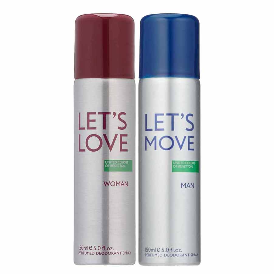 Benetton Lets Move And Love Pack Of 2 Deodorants For Unisex