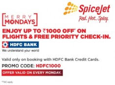 Fly High:- Enjoy Instant Rs.1000 off + FREE priority check-in for HDFC Users 